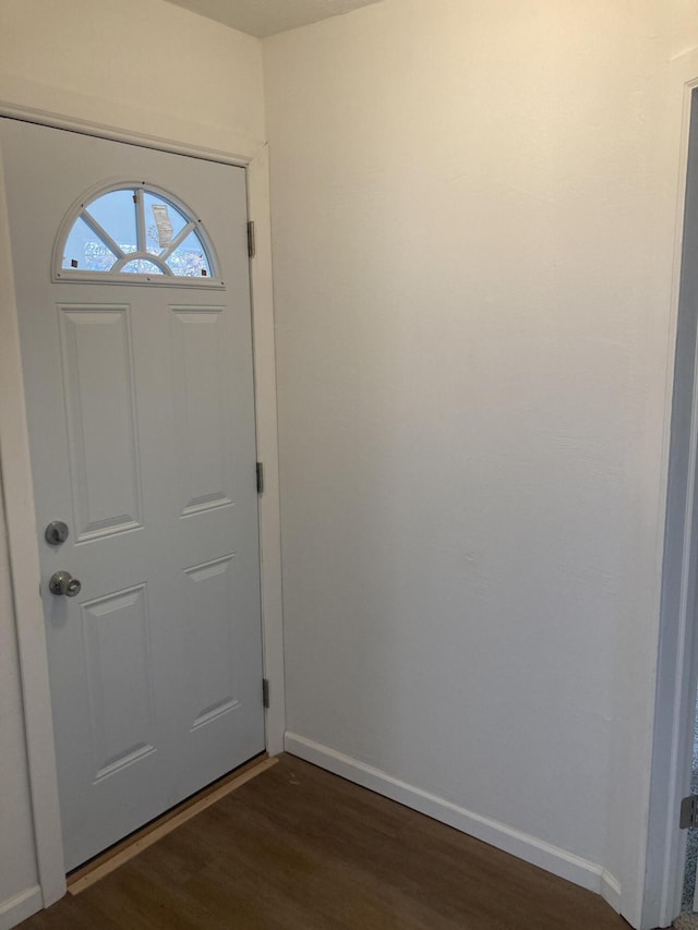 entrance foyer with dark hardwood / wood-style floors