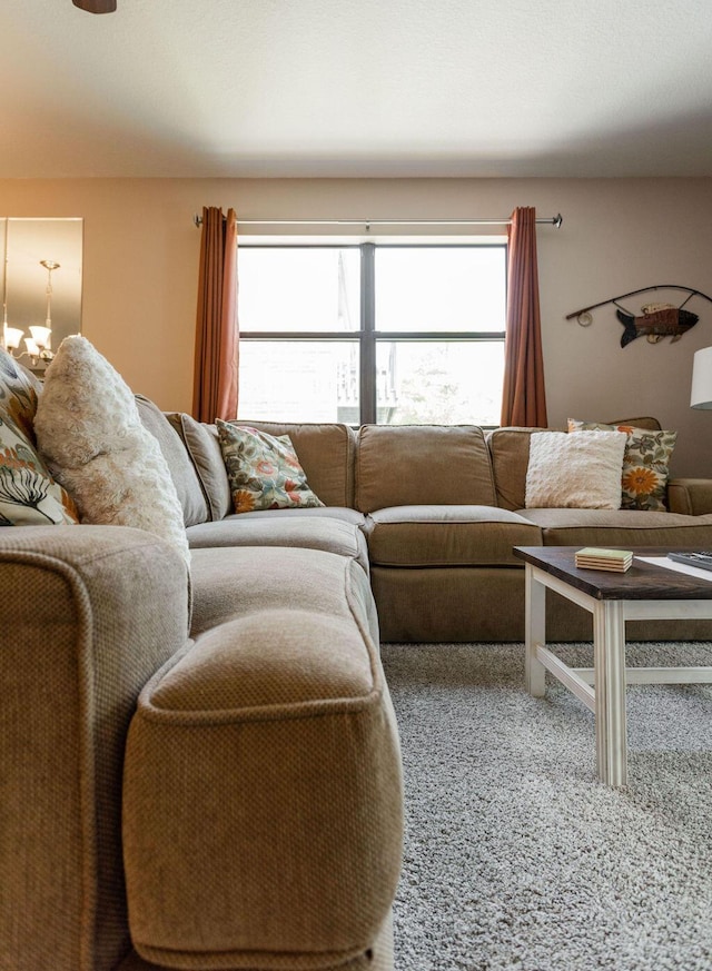 living room with carpet