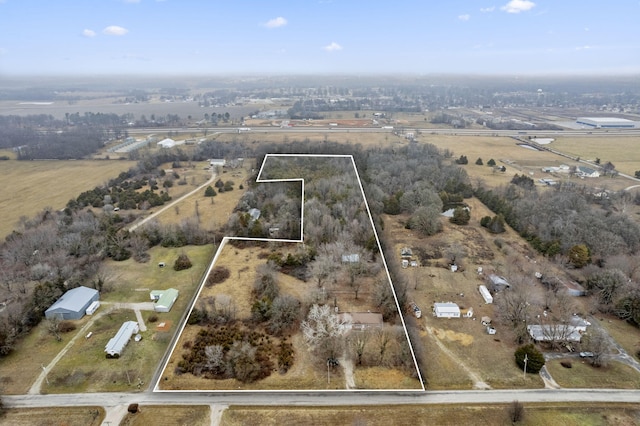 aerial view with a rural view