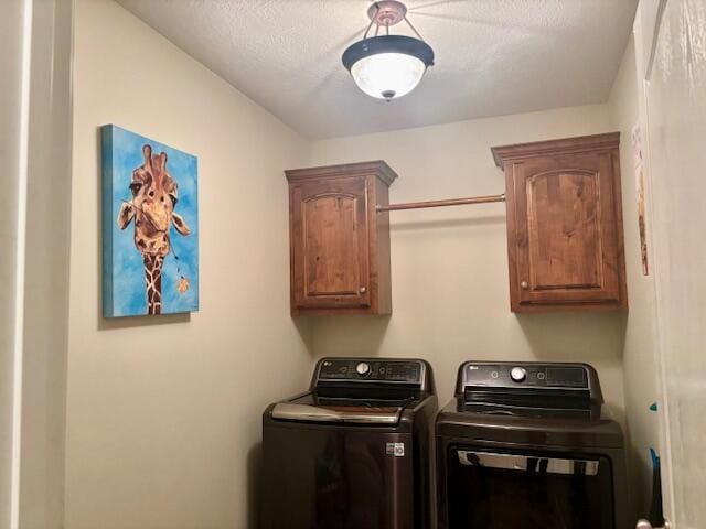 laundry area featuring washing machine and dryer and cabinets