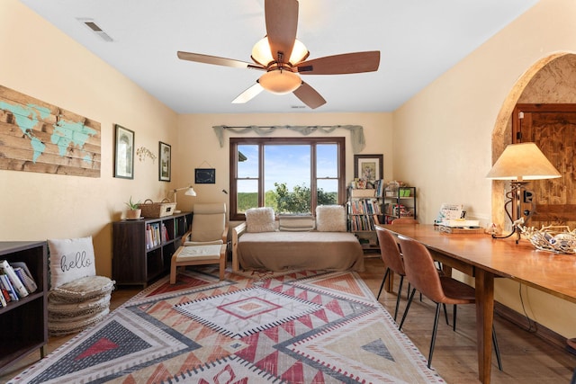 bedroom with hardwood / wood-style flooring