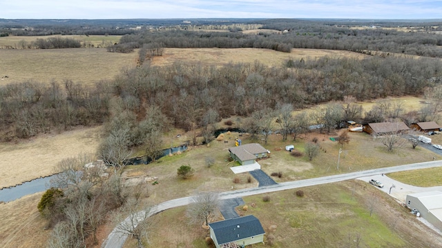 aerial view with a rural view