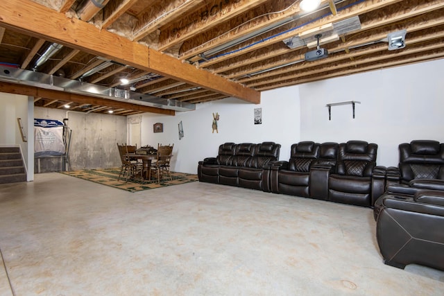 interior space featuring concrete floors