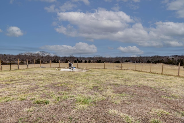 view of yard with a rural view