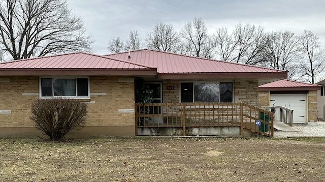 exterior space featuring a garage