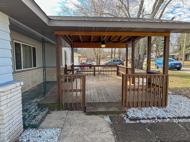 210 Pine St, West Plains, MO 65775 - deck featuring ceiling fan