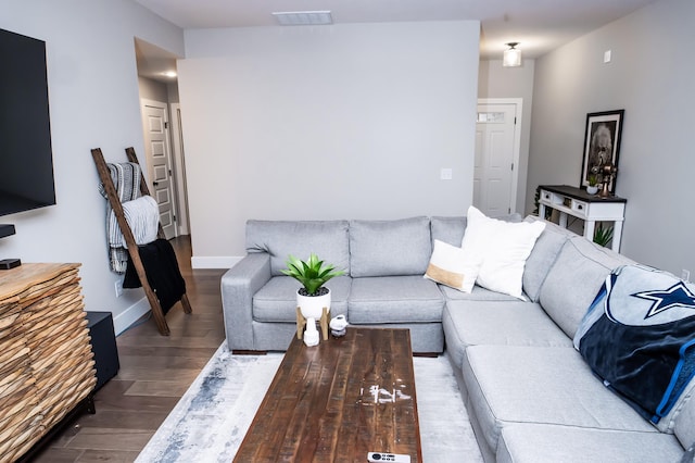 living room featuring wood-type flooring