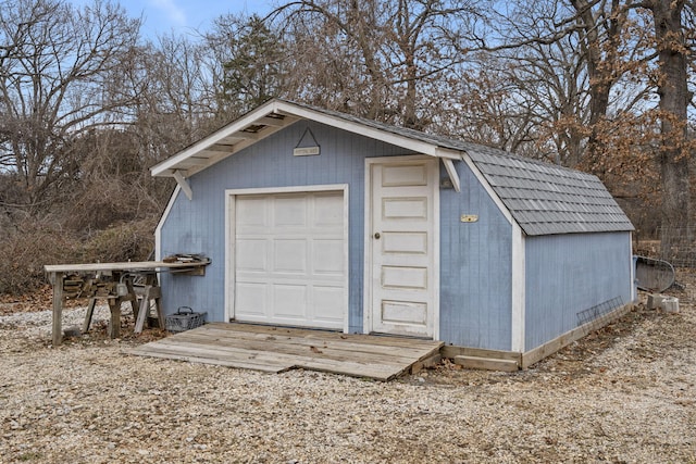 view of garage