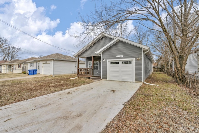 view of front of property with a front yard and a porch