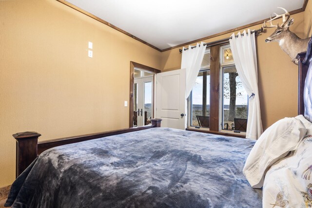 bedroom featuring ornamental molding