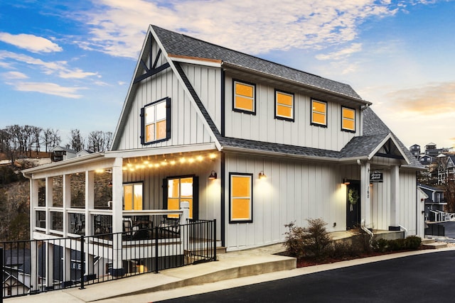 view of modern farmhouse