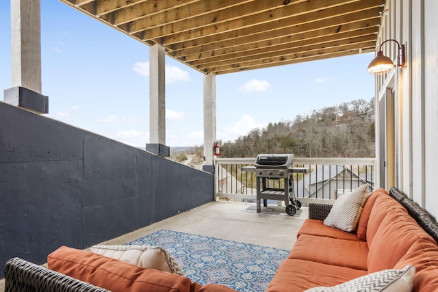 view of patio / terrace with a grill