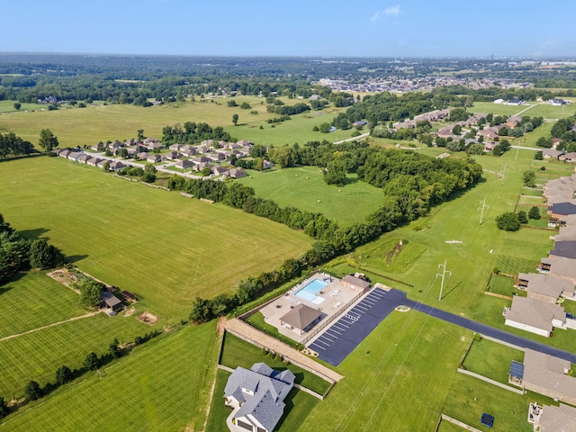 drone / aerial view featuring a rural view