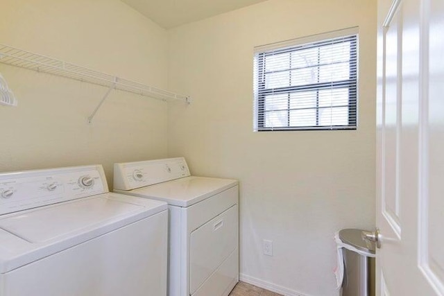 laundry area featuring washing machine and dryer