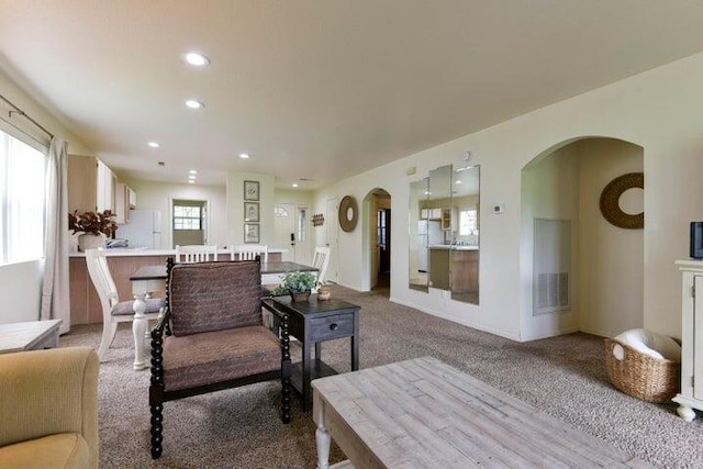 view of carpeted living room