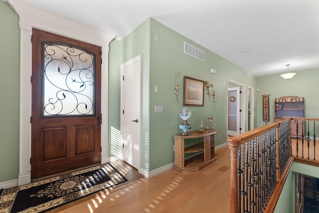 entryway with light wood-type flooring