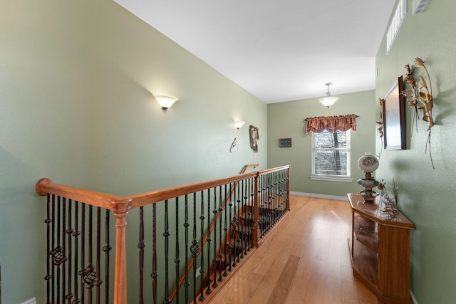 hall featuring light wood-type flooring