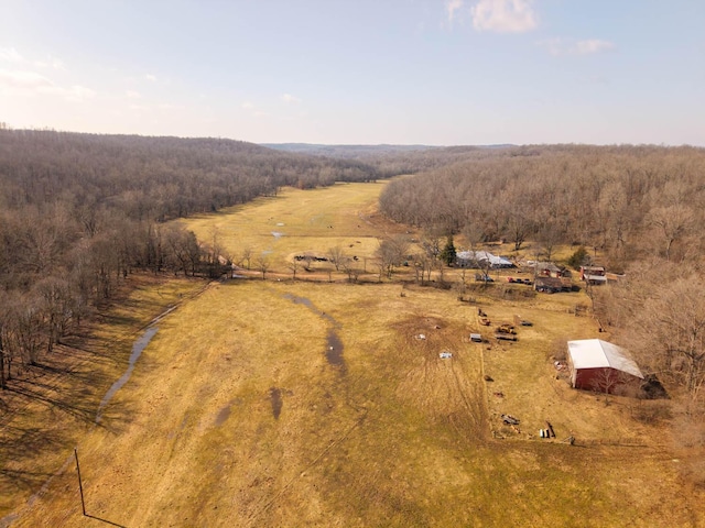 bird's eye view featuring a rural view