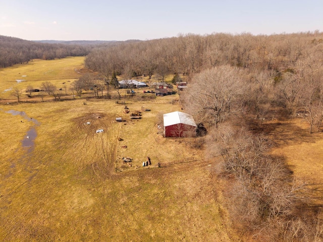 bird's eye view with a rural view