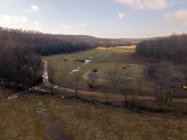 aerial view with a rural view