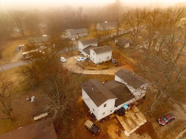 view of aerial view at dusk