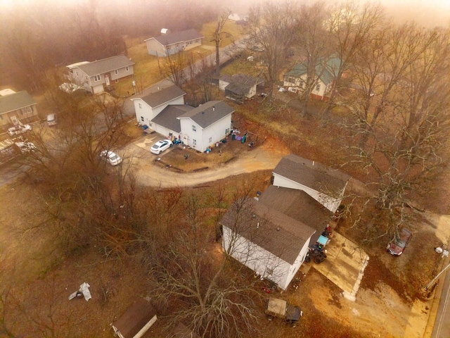 view of aerial view at dusk