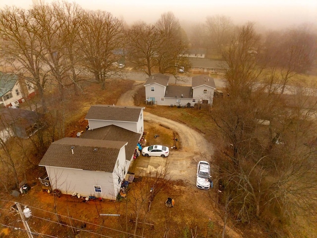 view of aerial view at dusk