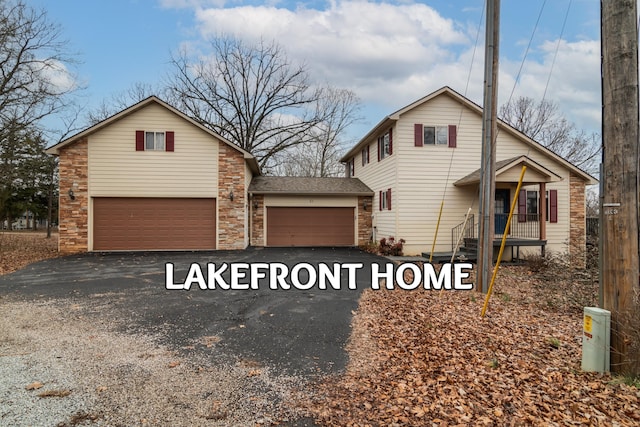 front of property featuring a garage