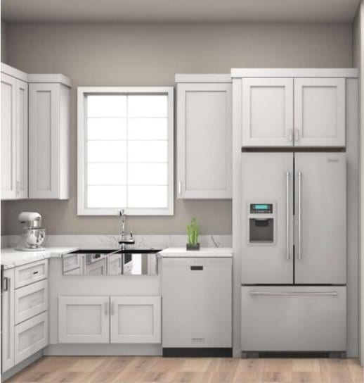 654 Walkington Ln, Branson, MO 65616 - kitchen with stainless steel refrigerator with ice dispenser, light countertops, and light wood-style floors