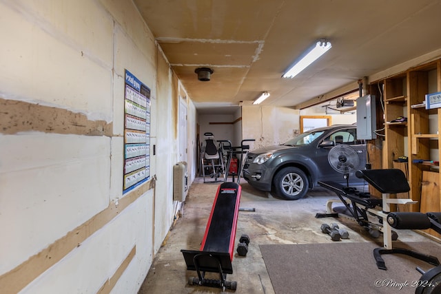 garage featuring electric panel