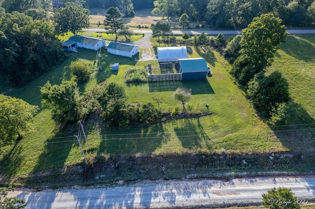 aerial view with a rural view