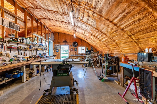 view of unfinished attic