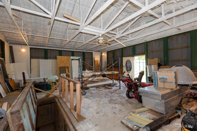 misc room featuring vaulted ceiling