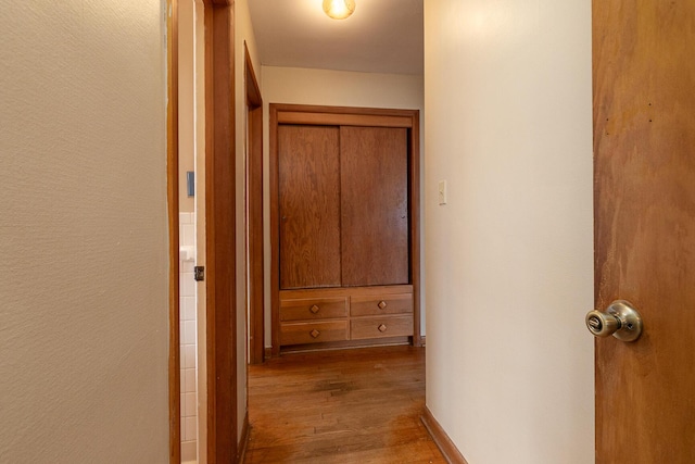 hall featuring light wood-type flooring