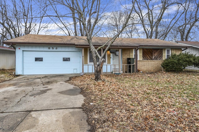 ranch-style home with a garage