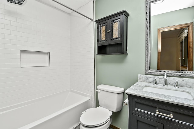 853 E Guinevere St, Springfield, MO 65807 - full bathroom with toilet, vanity, washtub / shower combination, and baseboards