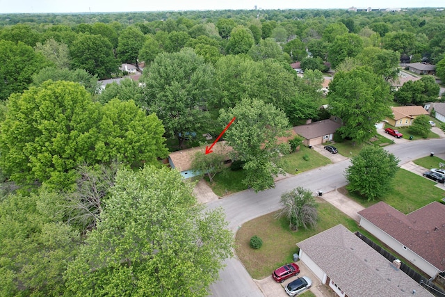 853 E Guinevere St, Springfield, MO 65807 - aerial perspective of suburban area with a forest