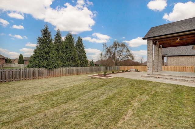 view of yard featuring a patio area