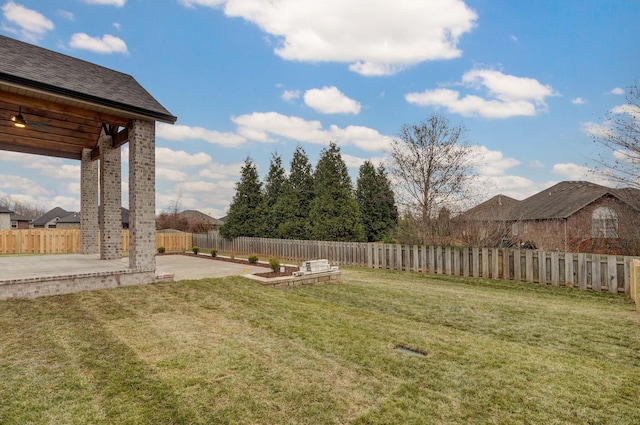 view of yard with a patio area