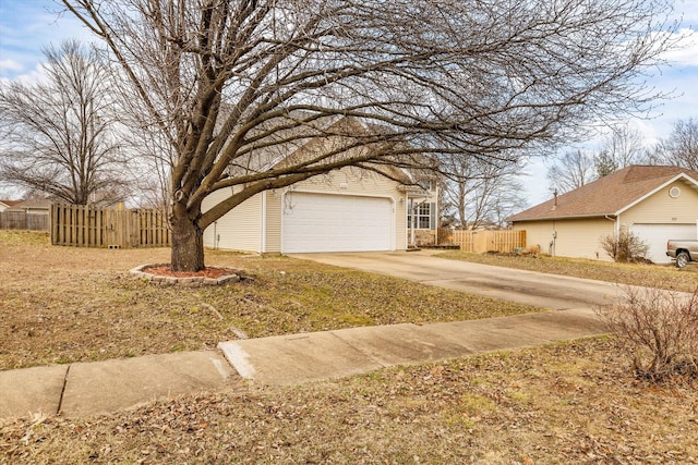 exterior space with a garage