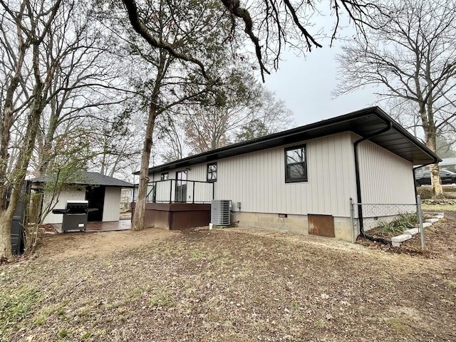 view of property exterior featuring central AC unit