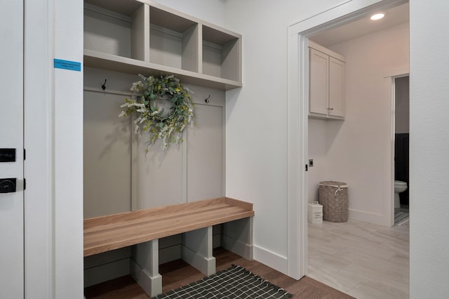 mudroom featuring light hardwood / wood-style floors