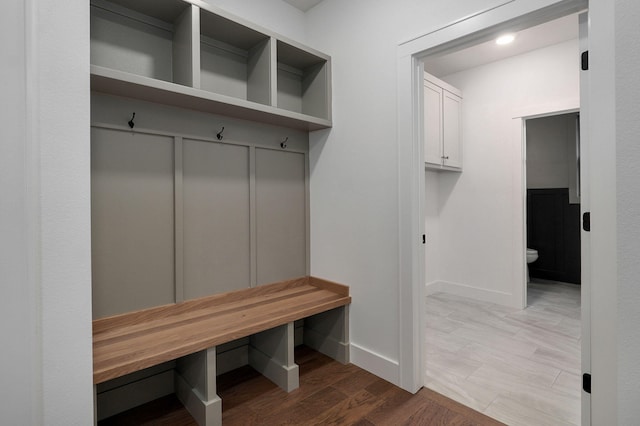 mudroom featuring hardwood / wood-style floors