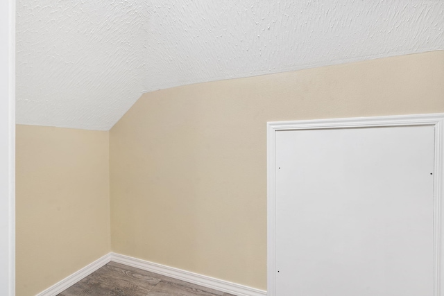 bonus room featuring vaulted ceiling and a textured ceiling