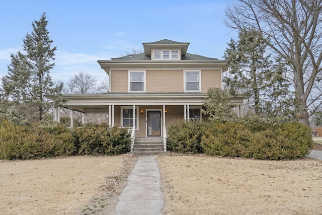 view of front of home with covered porch