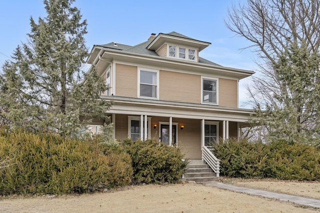 view of front of property with a porch