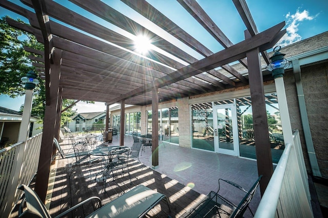 view of patio / terrace featuring a pergola