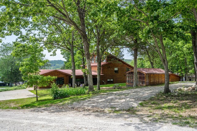 241 Nine Center Ct, Reeds Spring, MO 65737 - log home with driveway