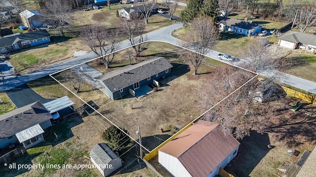 drone / aerial view with a residential view