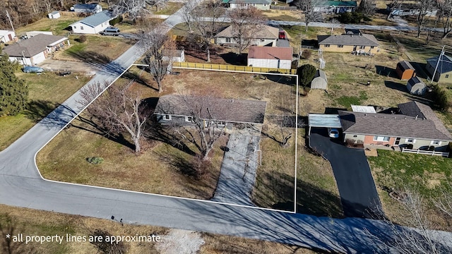 drone / aerial view featuring a residential view